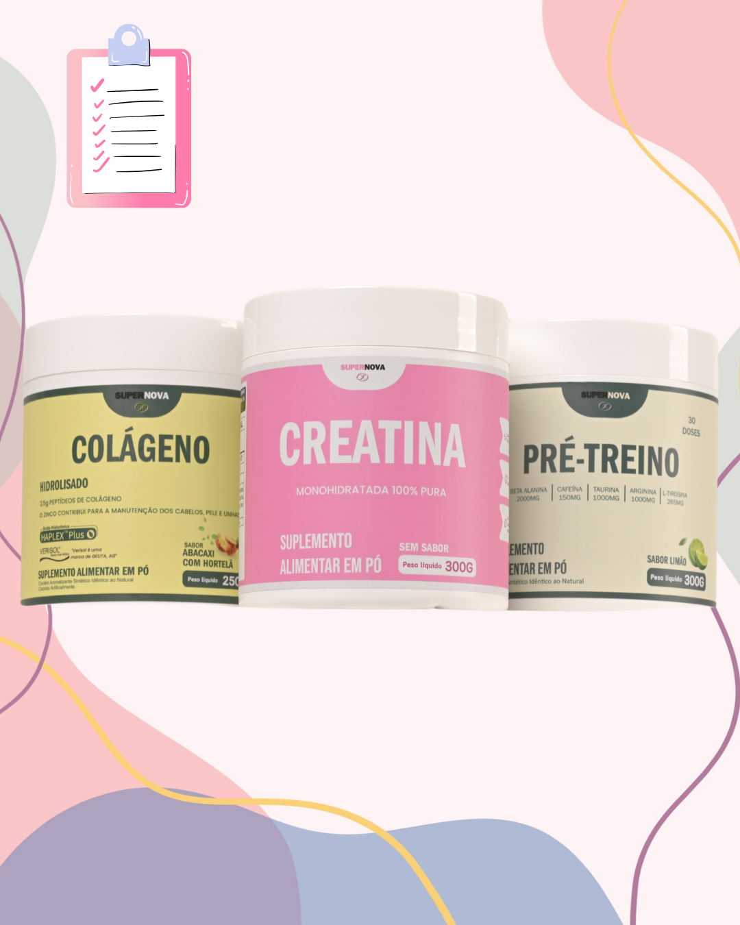 CRETINA,COLÁGENO E PRÉ TREINO COMBO